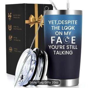 Blue Stainless Steel Tumbler with Straw